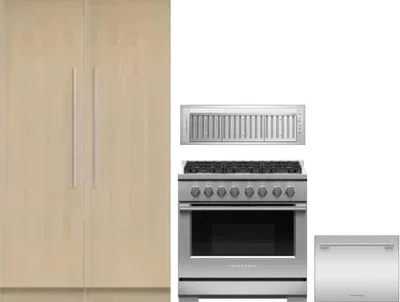 5 Piece Package Includes Refrigerator, Freezer, Range, Hood And Dishwasher